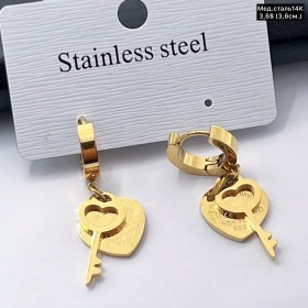 Сережки мед.сталь14К 10675 ( 3.6 см.) 